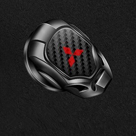 Engine Push Button Cover Suitable for Mitsubishi Car Start Stop Button Switch Decorative Cover Switch Cover Car Start Button Ring Engine Push Ring Engine Starter Cover Zinc Alloy + Carbon Fiber 3D