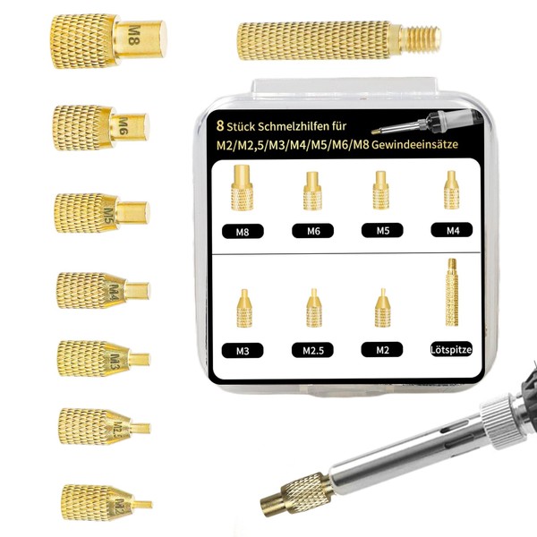 Galerie SV Pack of 8 Threaded Inserts M2 M2.5 M3