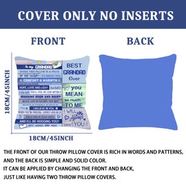 Bommex Grandad Gift Ideas Gift for Grandad Grandpa Grandfather from Granddaughter Grandson Douber-sided Cushion Cover Throw Pillow Cover for Grandpa Grandad Birthday Gift Father's Day (GRANDAD)