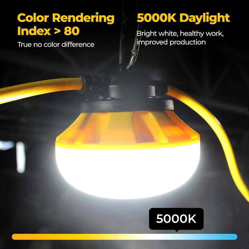 HYANGLUX 100ft Construction String Lights: 3 Prong 100w 11000lm ETL