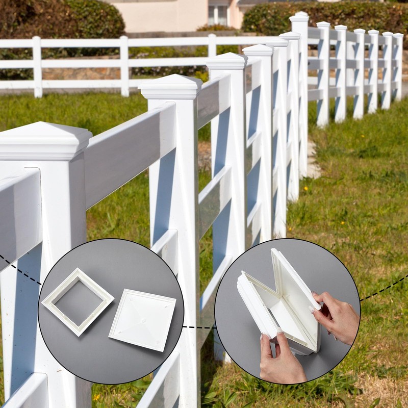 Sasylvia 2 Pcs 5 x 5 Inch Vinyl Fence Post
