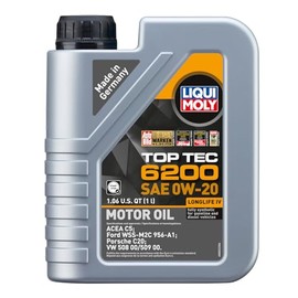 LIQUI MOLY Top Tec 6200 SAE 0W-20 | 1 L | Synthesis technology motor oil | SKU: 20236