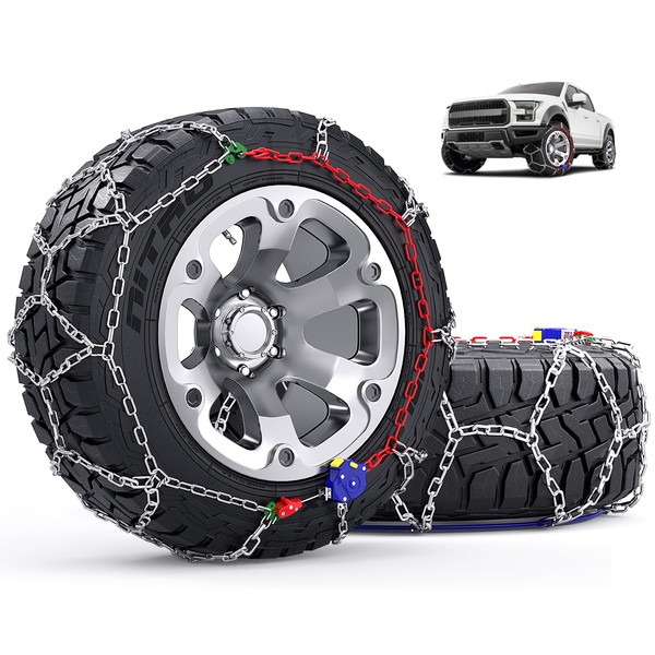 Snow-Chains Auto Fixing 1 Min Quick Installation Tire-Chains, Heavy-Duty Emergency