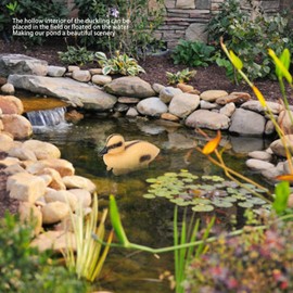 Pack of 3 Floating Ducks Decoration, Yellow Duckling, Plastic Pond Ducks, Realistic Duck Figure, Fish Pond Ornament, Pond Decorations, Fountain, Pool Ornaments, Fish Tank, Weatherproof, 12.5 x 6.5 cm