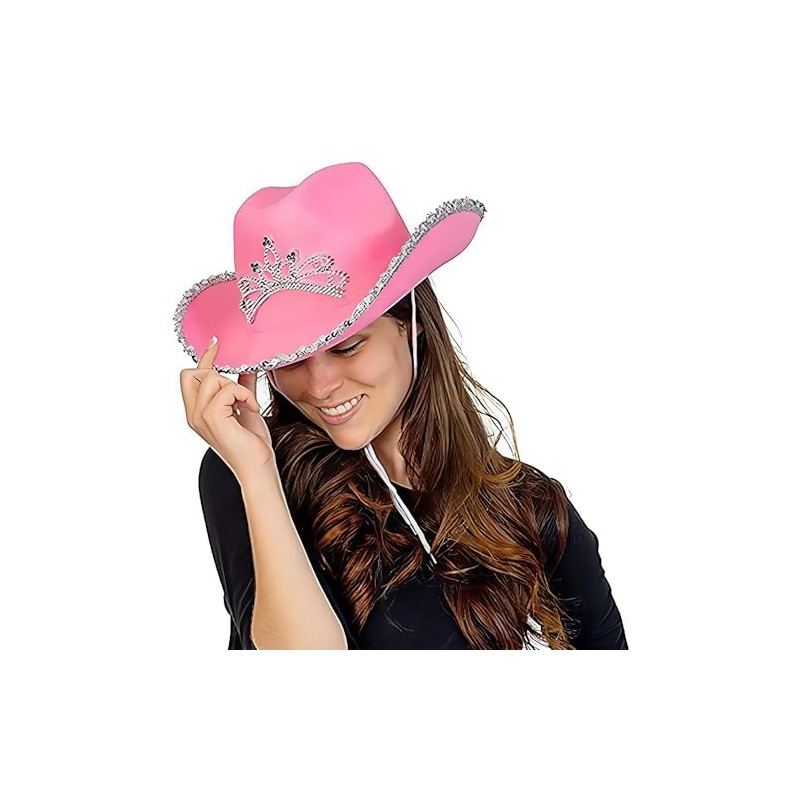 Rhode Island Novelty Child Pink Cowboy Hat with Blinking Tiara