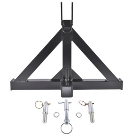 Black Tractor Drawbar Hitch Adapter with 3-Point Receiver, Quick Connect Design for Category 1 Tractors, Replacement for BX Kubota Yanmar GELUOXI