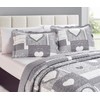 Brilliant Sunshine Grey Heart Love Patchwork, 3-Piece Quilt Set, Reversible