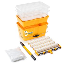 VOOMEY 13PC 18 Inch Paint Roller Kit,18"Paint Bucket and Paint Tray,Large Paint Roller Frame with 3.3 ft Extension Pole,Paint Tray Liner (Pack of 3),Ideal for Painting Large Areas