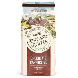 New England Coffee, Chocolate Cappuccino, Medium Roast Ground Coffee, 11 oz Bag