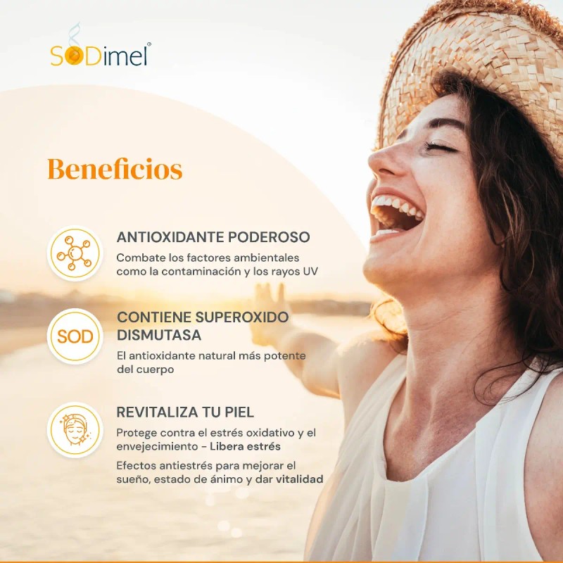 Suplemento Superóxido Dismutasa Sodimel Aminoácidos Ceramidas Antioxidante Antiedad Cápsulas