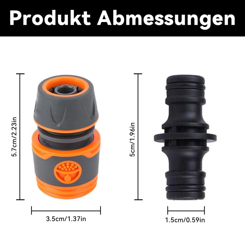 HAFRILY Gardena Hose Coupling Set Hose Connector 1/2 Inch Quick