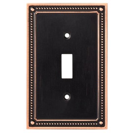 Franklin Brass W35058-VBC-C Classic Beaded single Toggle Switch Wall Plate / Switch Plate / Cover, Bronze with Copper Highlights