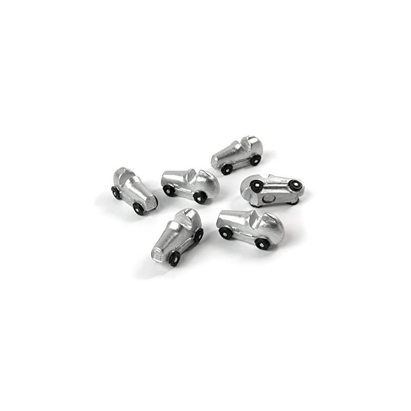 Trendform® Magnets Race CAR, Set of 6, Silver/Black