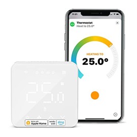 Smart Thermostat for Combi Boiler/Water Underfloor Heating, WiFi Thermostat Works with Apple HomeKit Siri, Alexa, Google Home, Support Programmer/Voice/Remote Smart Heating Control, No Hub Required