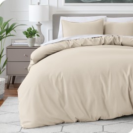 Bare Home Bedding Duvet Cover King Size - Premium 1800 Super Soft Collection - Lightweight, Cooling - Soft Breathable Bedding Duvet Cover (King, Sand)
