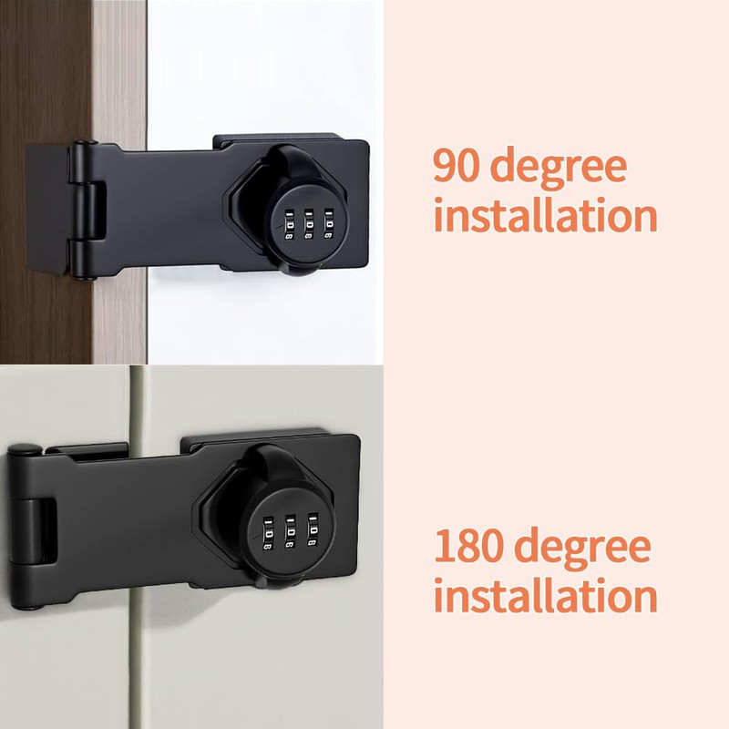 yotutun Hasp Lock Combination Lock Security Hasp Lockable Padlock with