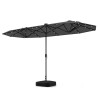 13FT Double-Sided Solar Powered Patio Umbrella with LED Lights for