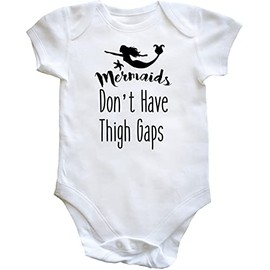 Hippowarehouse Mermaids Don't Have Thigh Gaps Baby Vest Bodysuit (Short Sleeve) Boys Girls White