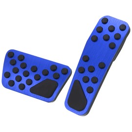 X AUTOHAUX 1 Set Anti Slip Aluminum Alloy Brake and Gas Accelerator Pedal Covers Foot Pedal Pads for Dodge Challenger Charger 2009-2019 for Chrysler 300 2014-2019 Blue