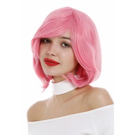 WIG ME UP - 0819-T1920 Women's Short Bob Wavy Concave Lace Wig Pink