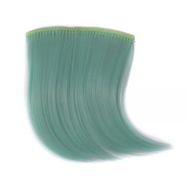 Clip In Human Hair Synthetic Short Side Sweep Fringe Rainbow Colourful Bang (Pale Green)