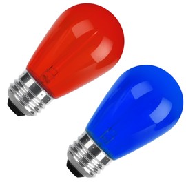 Holiday Bright Lights Belle Luci Replacement S14 Color-Changing LED Bulbs - Weatherproof E26 Base Bulbs for Outdoor Patio and String Light Displays (2 PK)