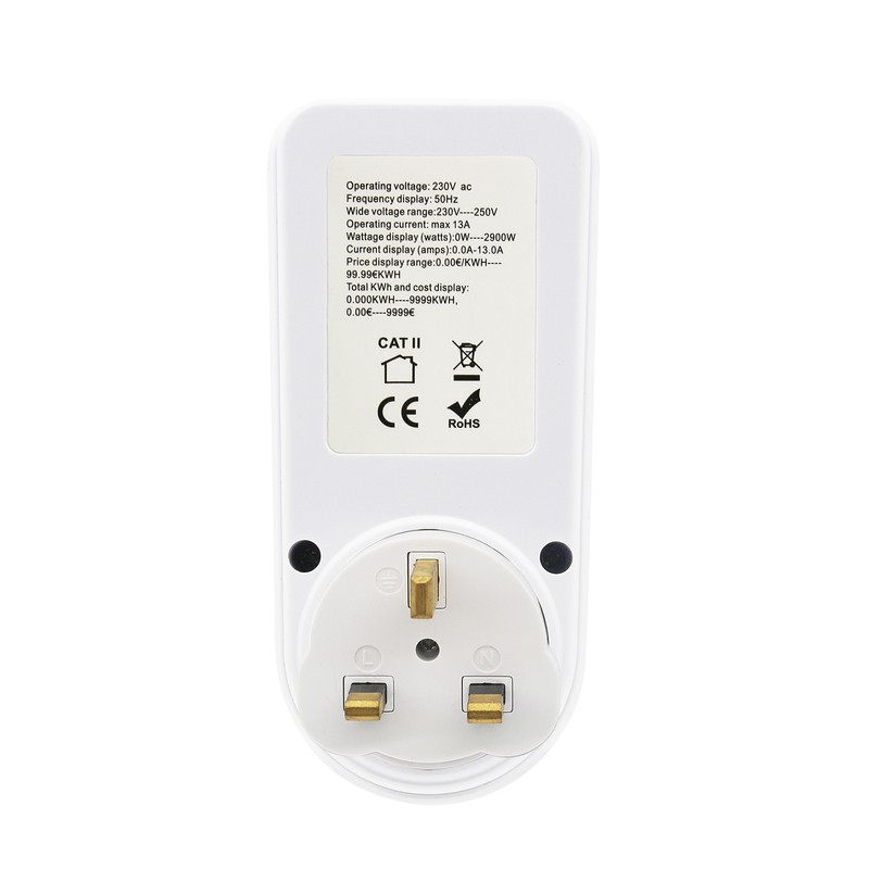 LCD Display Electricity Usage Power Meter Socket Energy Watt Voltage