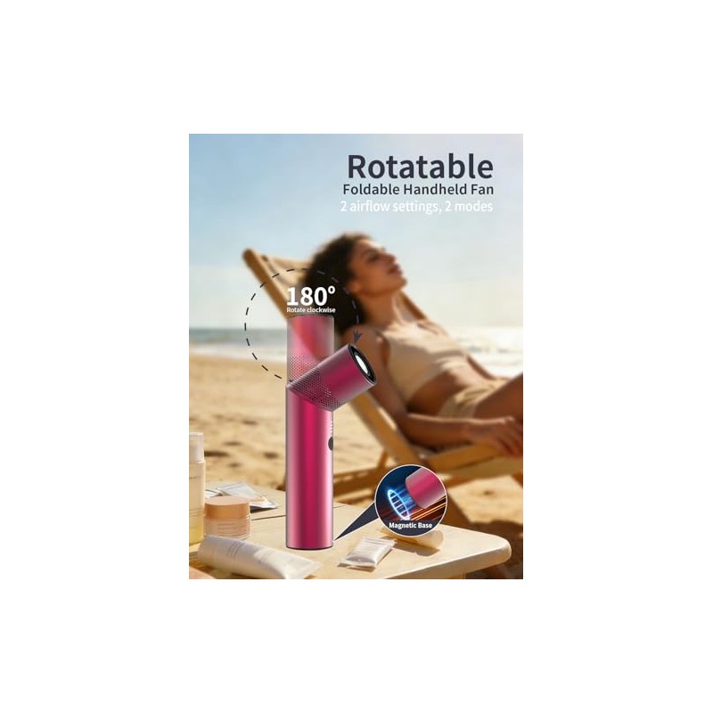 2 in 1 Handheld Fan USB Rechargeable 8 Speeds 10H
