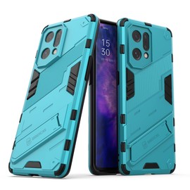 ESTH® Case for Oppo Find X5 with Expanding Stand and Shockproof TPU Bumper, [Military Grade Anti-Fall Protection], Cover Compatible with Magnetic Car Mount, Blue