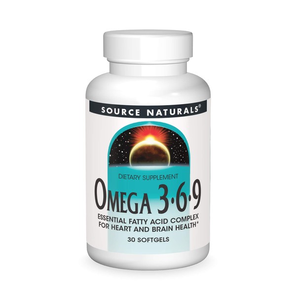 Source Naturals Omega 3-6-9, Essential Fatty Acid Complex for Heart and Brain Health* - 30 Softgels