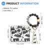 SUIKIHUM Card Holder Wallet with Silicone Beaded Bracelet, Slim PU