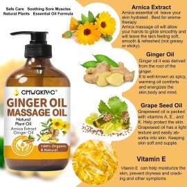 CMWGKBC Ginger Oil,Ginger Massage Oil for Lymphatic Drainage,Natur