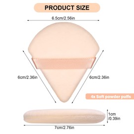 Triangle Powder Puffs,4 Pcs Makeup Puff Sponge Wet and Dry Makeup Tool Sponge Soft Puff Reusable Wet & Dry Dual-Use Puff Pads for Mineral Powder and Loose Powder