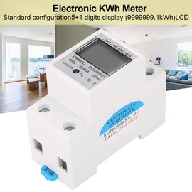 Broco 220 V Electricity Meter, DIN Rail Electricity Meter, 5 (80) One 1-Phase 2P DIN Rail Electricity Meter Electronic KWh Meter