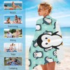 Penguin Beach Towel, Quick Drying Bath Towel, Ultra Absorbent, Super