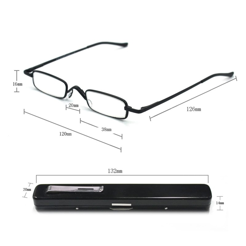EYE ZOOM 2 Pack Metal Super Light Mini Reading Glasses