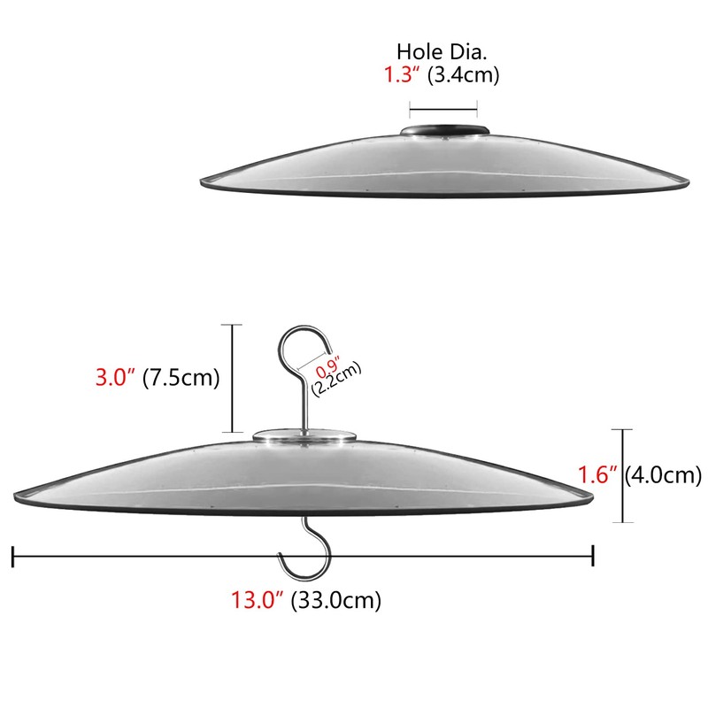 13" Glass Rain Guard for Bird Feeder Outdoors - Baffle
