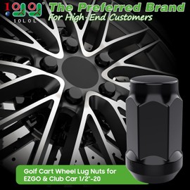10L0L Golf Cart Chrome Wheel Nuts 1/2"-20 Size for EZGO & Club Car (Pack of 16)