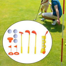 F Fityle Kids Golf Set Kids Golf Game Play Set Sports Practical Gifts Balls Toys Toy Sport Golf Club for Boys Girls 3 4 5 6 Years Old, yellow