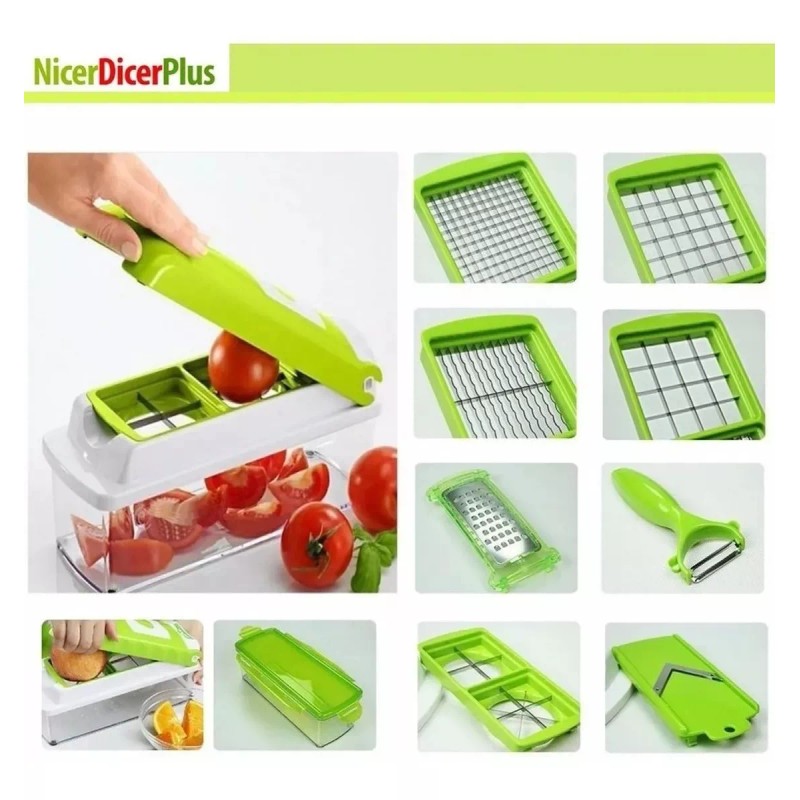 A&D Cortador Rallador Verdura Slicer Dicer + Afilador Cuchillos