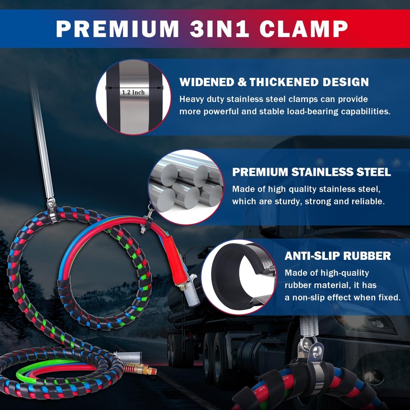 CheeMuii 12 FT Semi Truck Air Line Hose Assembly with