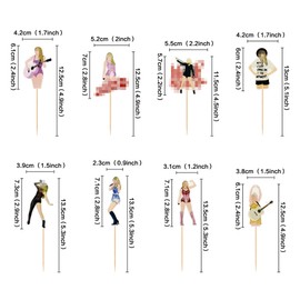 Blumomon Pack of 32 Singer Cupcake Toppers Popular Singer Birthday Party Decoration Music Theme Party Fans Party Decoration