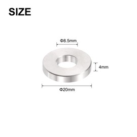 uxcell 12pcs Stainless Steel Spacer 8.5mm Bore x 20mm OD x 4mm Length Screw Bushing Plain Finish Round Metal Spacer for M8 Screws Bolts and Rods