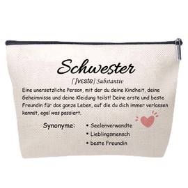 Sister Gift - Best Friend Cosmetic Bag Small Natural Makeup Bag for Big Sister Cosmetic Bag Small Holy Gifts Girls Sisters, Sister