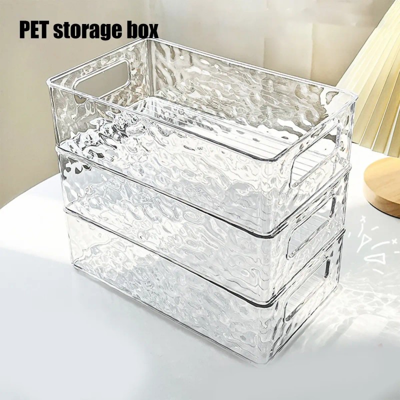 Caja De Almacenamiento Apilable Para Cosméticos De Acrílico Plateado