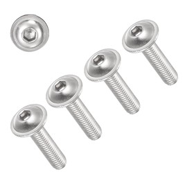 TERF® M8 X 20mm Flange Hex Socket Cap Button Head Machine Screws High Tensile Grade 10.9 Machine Screw M8 (8mm) X 20mm Allen Key Hexagonal Flange Socket Bolts - Pack of 4