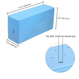 PANA Nail Drill Bit Holder Stand Display Organizer- Dust Proof Storage Container Box Case Tools for Home Use or Nail Salon - (30 Holes, Blue)