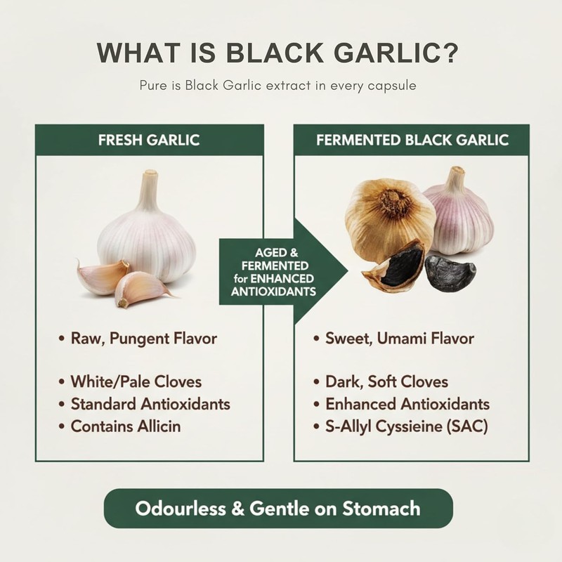HERBSTONE Black Garlic Capsules 1500mg High Strength | 120 Odourless