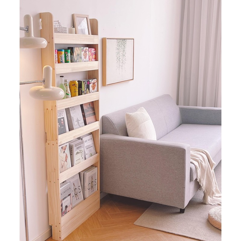 Heehee Solid Wood Bookshelf Bookcase Book Shelf Organizer for Books,