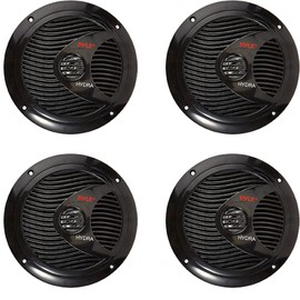 Pyle 4x Pyle PLMR60B 6.5" 150W Max Power Full Range Dual Cone Marine Black Speakers